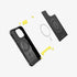 ACS04812 - iPhone 14 Pro Max Case Rugged Armor (MagFit) in matte black showing the back